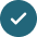 Blue circle with a black checkmark.